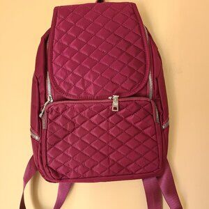 Nylon Women's Casual Backpack, Dark Purple, New